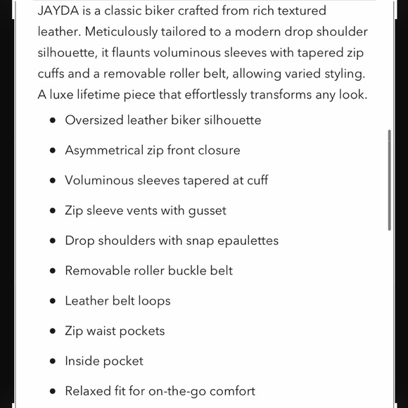 Mackage Jayda Oversized 100% Cow Leather Biker Jacket L/XL - Picture 11 of 17